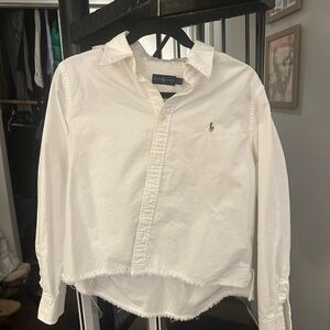 Ralph Lauren White Button Down Shirt with Logo